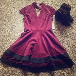 NWT Maroon and Black cocktail dress